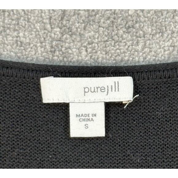 J. Jill Pure Jill Black Sweater High Low Hem Womens Small Knit Long Sleeve Tunic - Picture 2 of 8